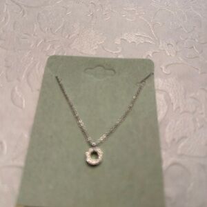 Elegant Silver Pendant Necklace letter O nickel lead safe